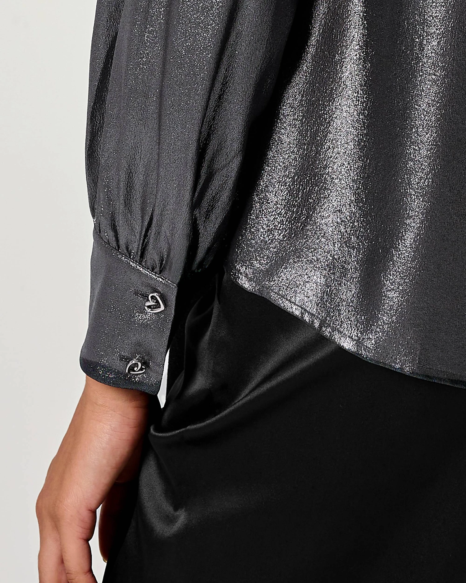 LILYSHEENA® Sophisticated Bow Tie Bronze Silk Blouse - Image 7