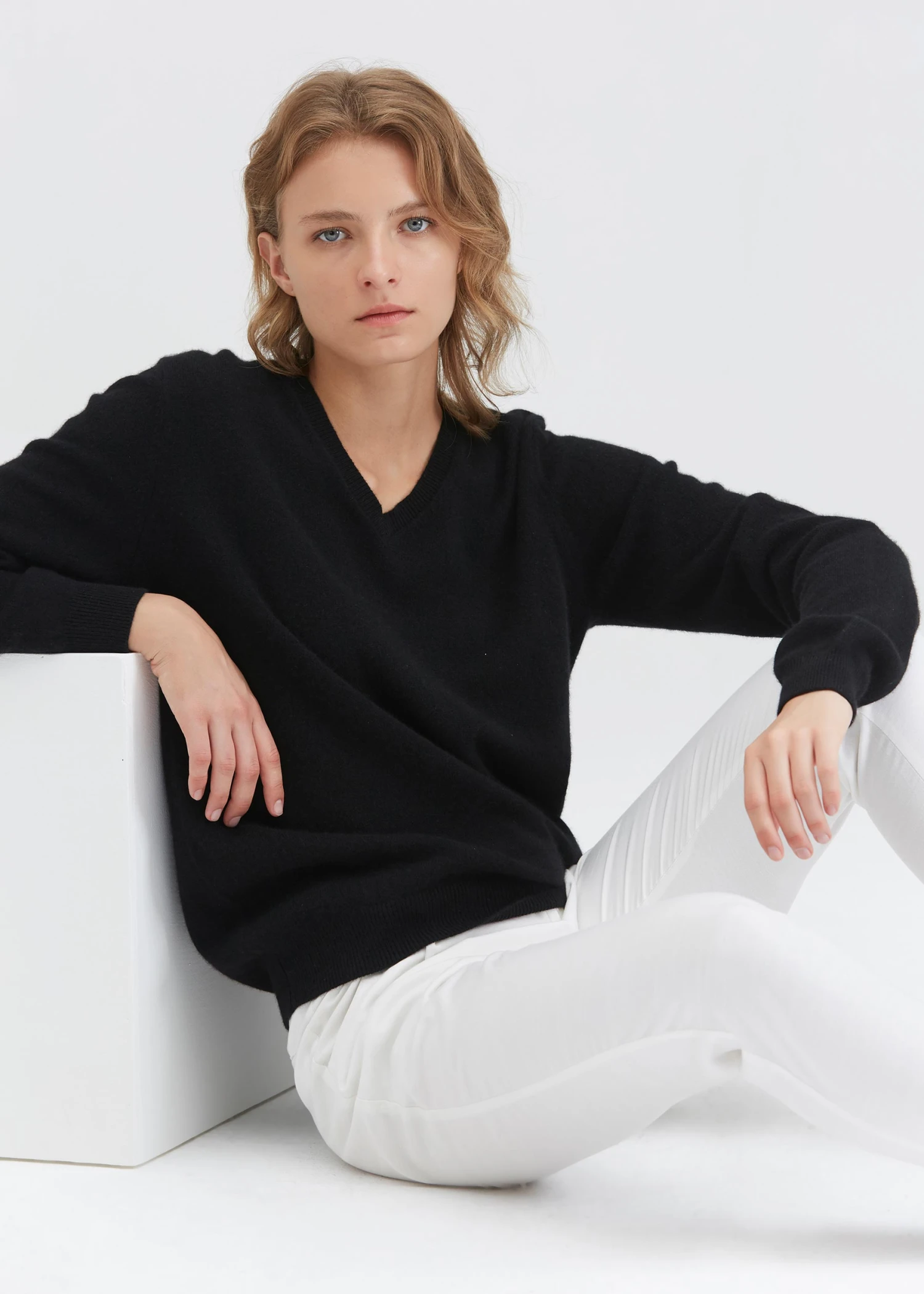Women's Cashmere V Neck Soft Winter Sweater - Image 7