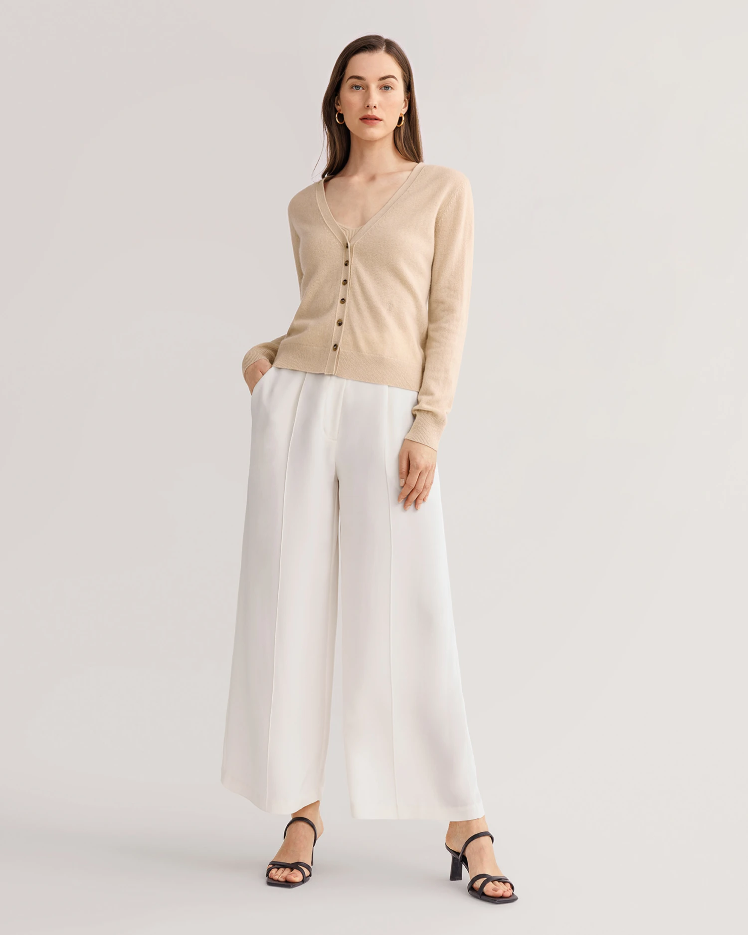 Cashmere Knitted V-neck Cardigan - Image 7