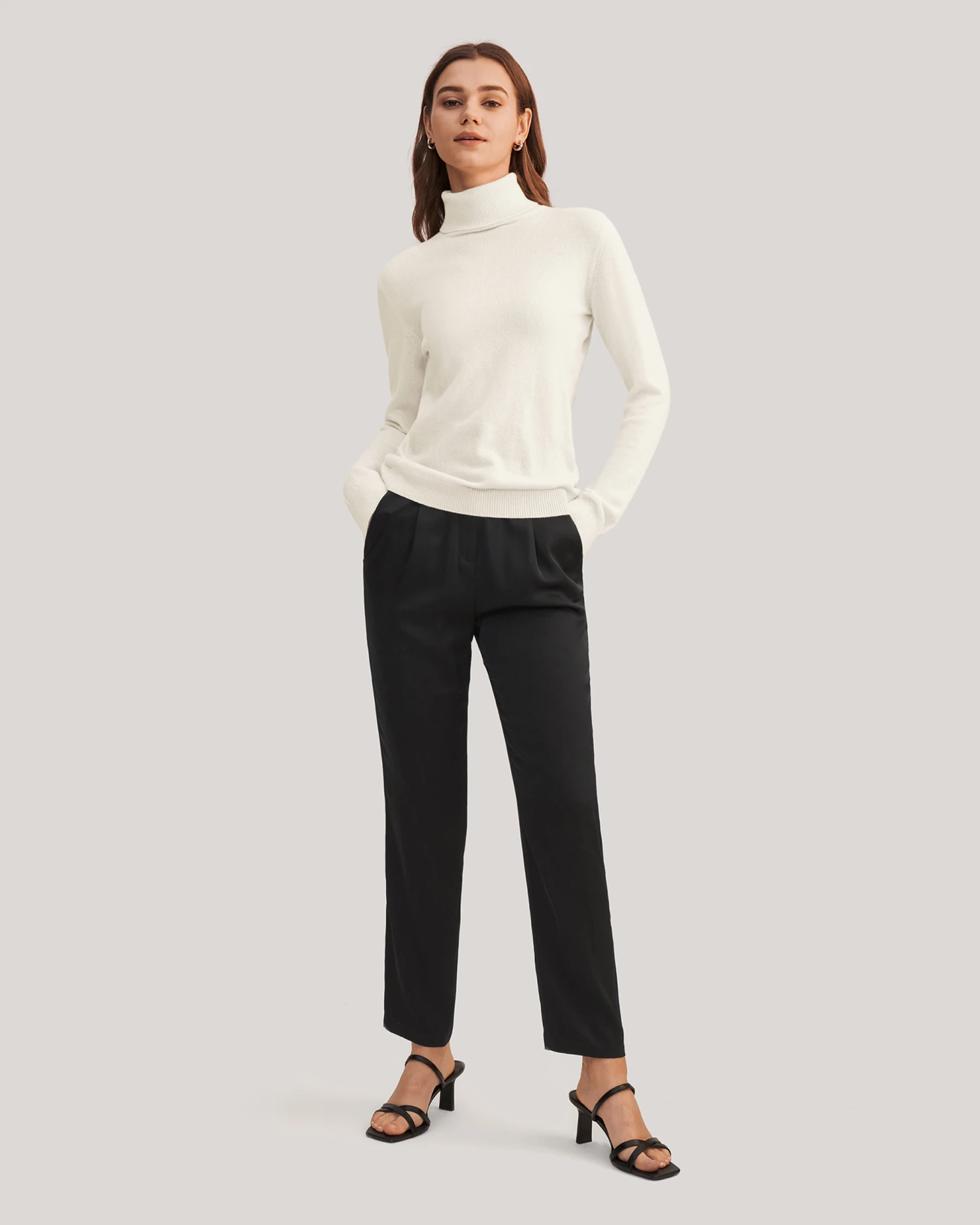 Pure Cashmere Turtleneck Sweater For Women - Image 15