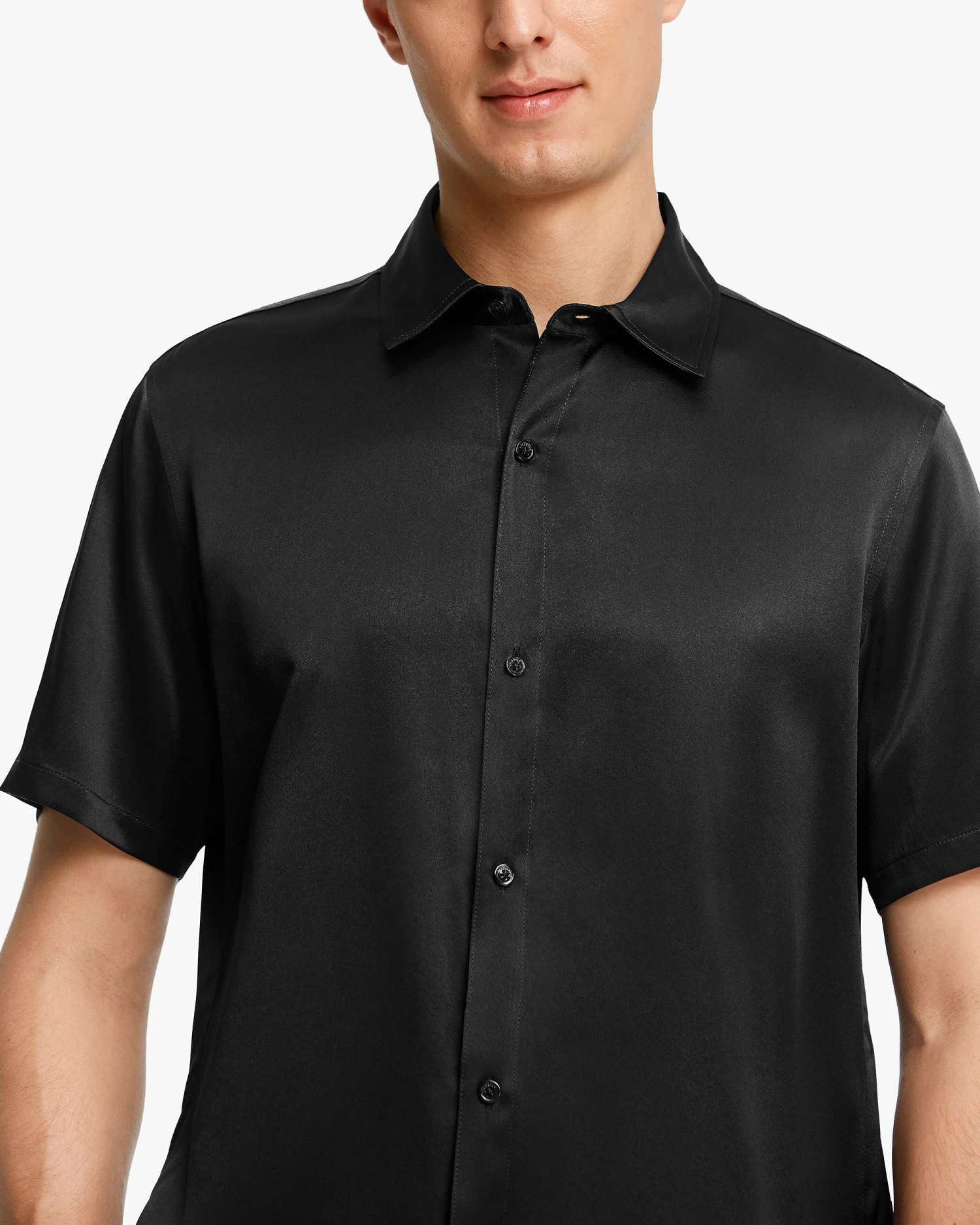 Luxury Short-Sleeved Silk Shirt For Men - Image 6