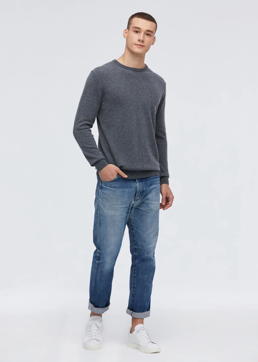Crew Neck Classic Soft Cashmere Sweater For Men - Image 16