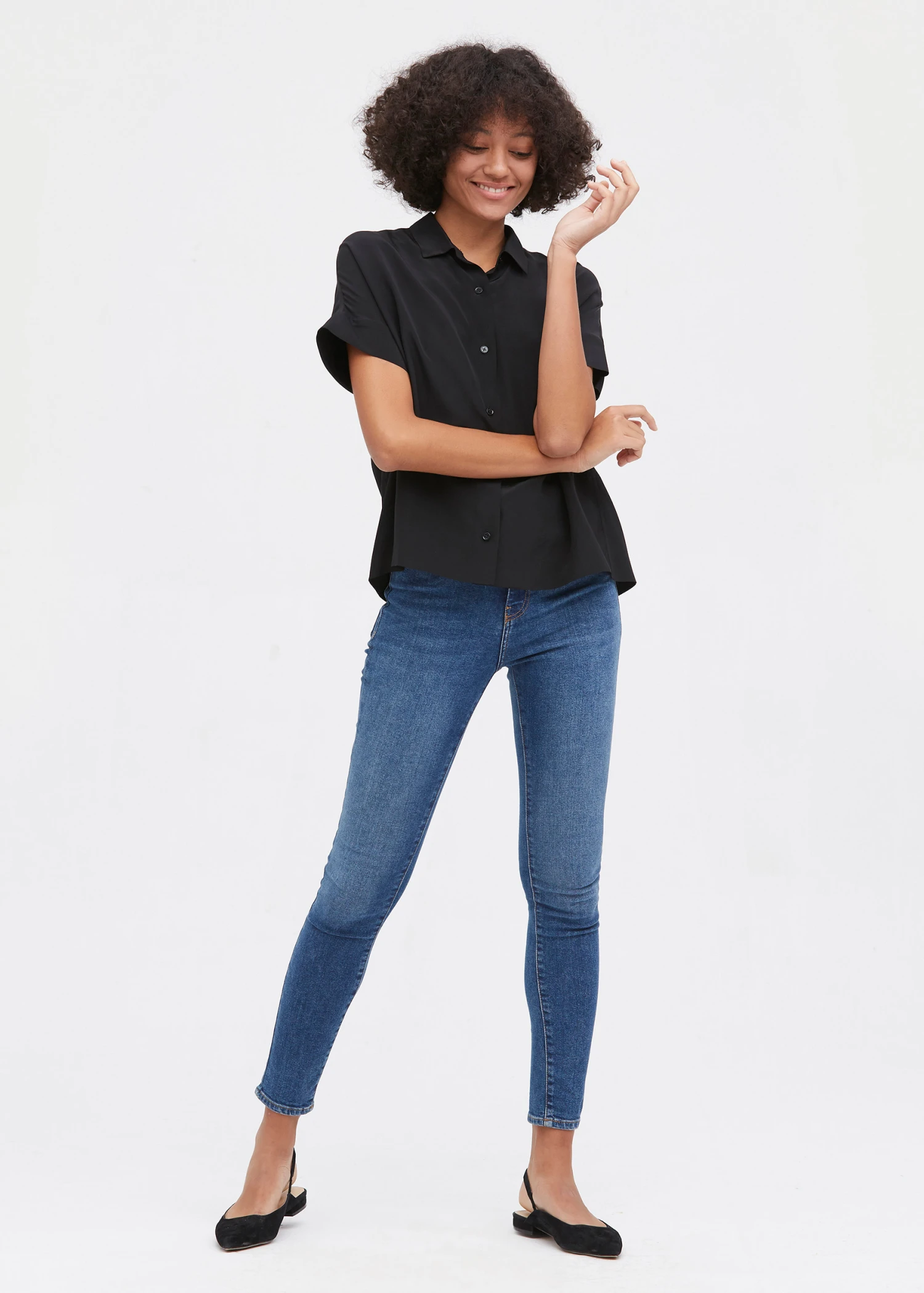 Women Casual Short Sleeves Loose Silk T-Shirt - Image 6