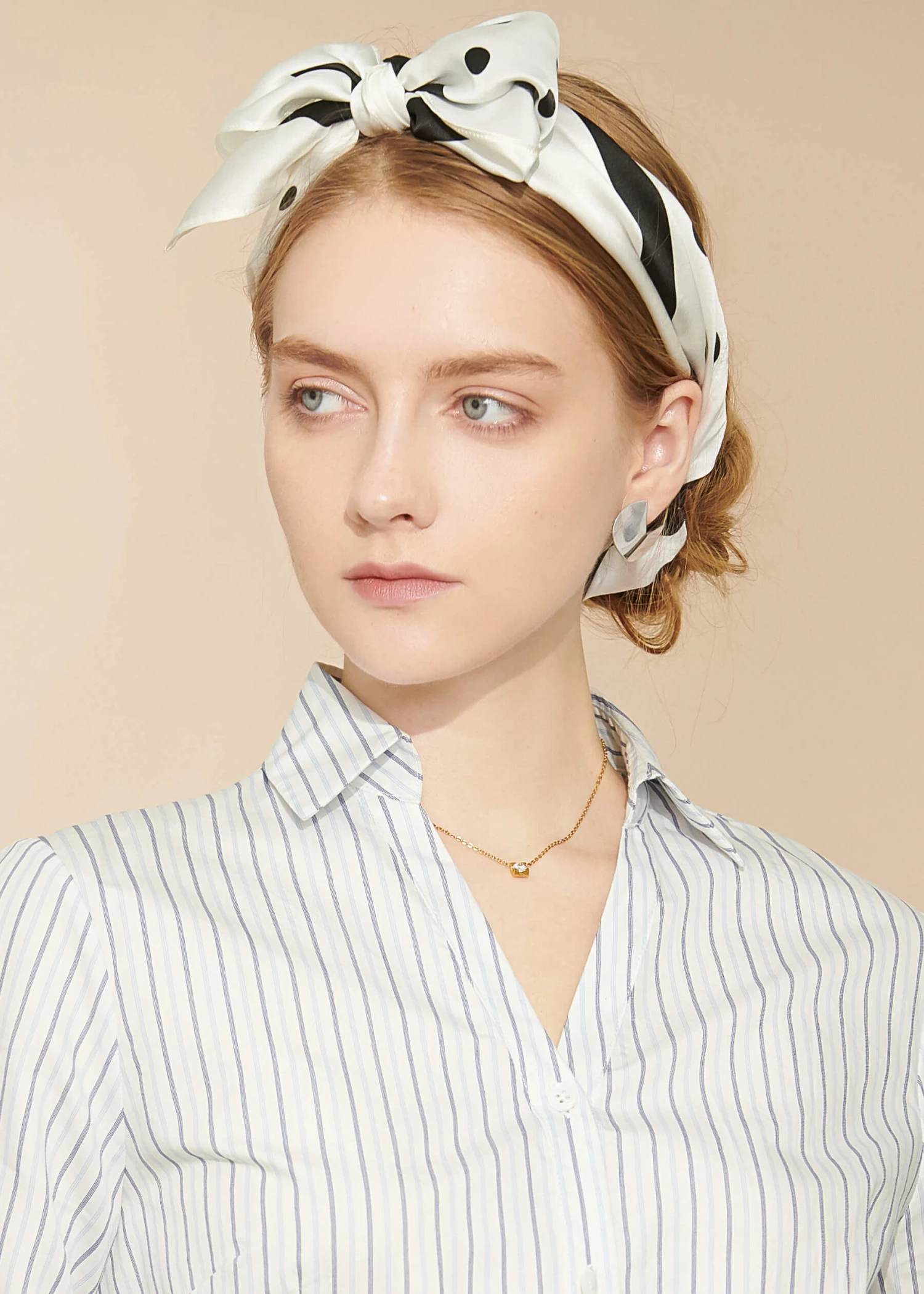 Vintage Polka Dot Silk Scarf - Image 6